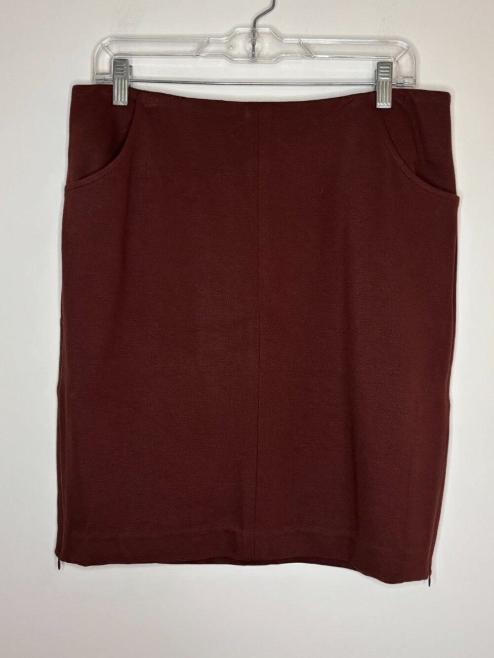 CAbi Boss Skirt Womens 10 Brown #3582 Professional Knee Length Pencil Pockets